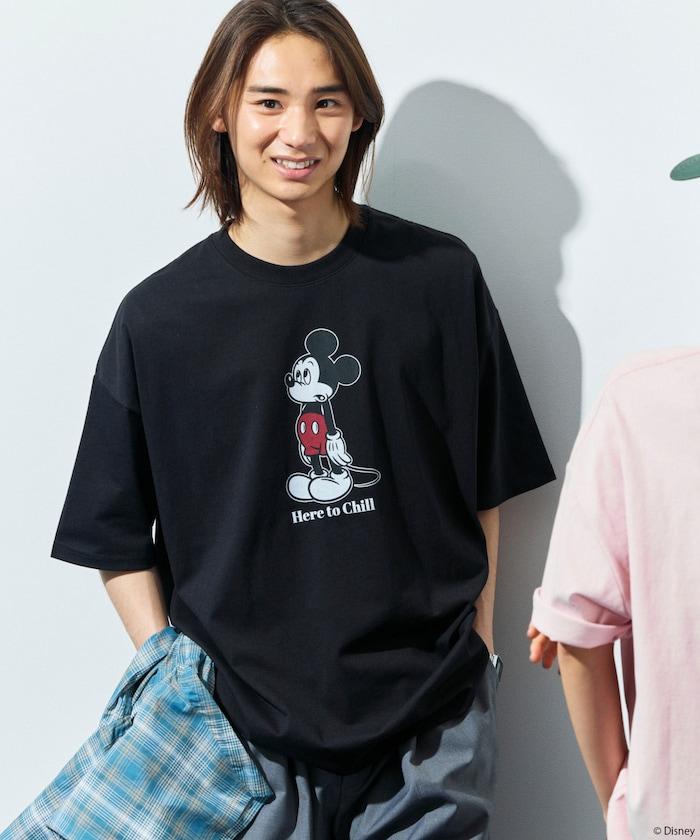 DISNEY 《迪士尼》/米奇老鼠/ 聯名 大號剪影 雙面印花T恤/Chill 【限定推出】