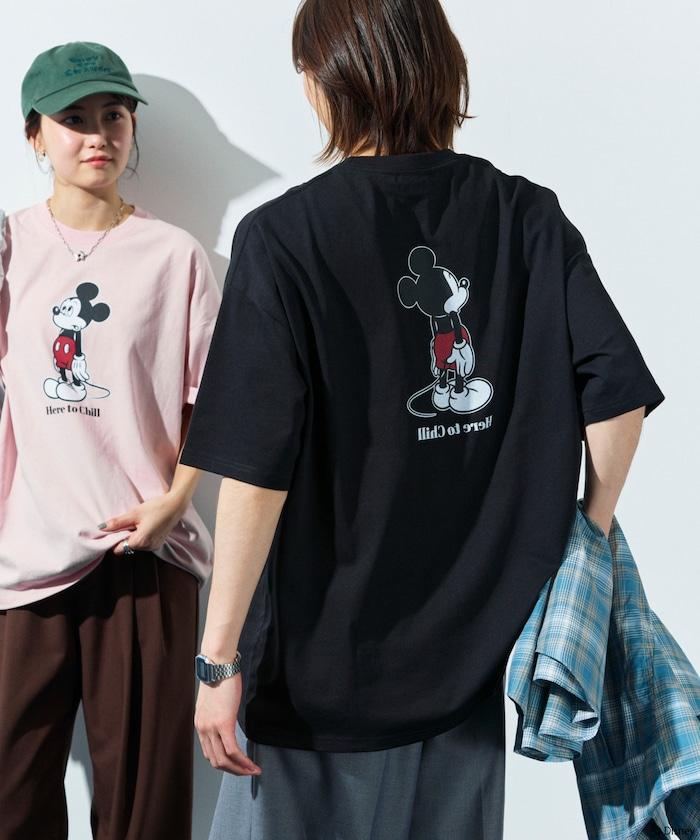 DISNEY 《迪士尼》/米奇老鼠/ 聯名 大號剪影 雙面印花T恤/Chill 【限定推出】