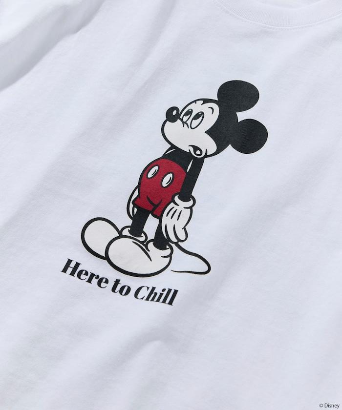DISNEY 《迪士尼》/米奇老鼠/ 聯名 大號剪影 雙面印花T恤/Chill 【限定推出】