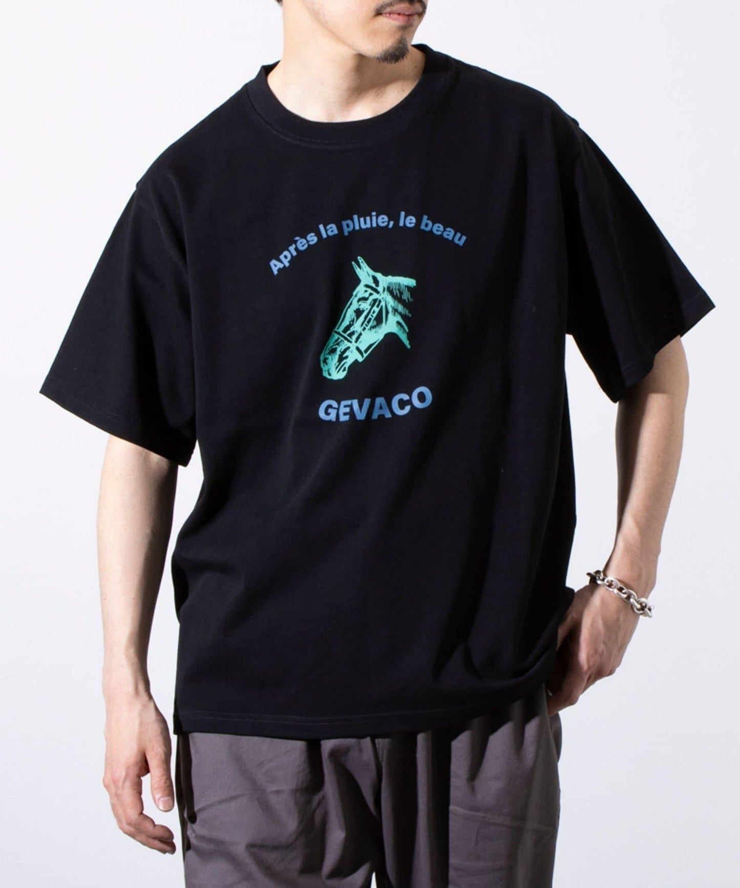 【GEVACO/ゲバコ】圖案 短袖印花 圓領T恤