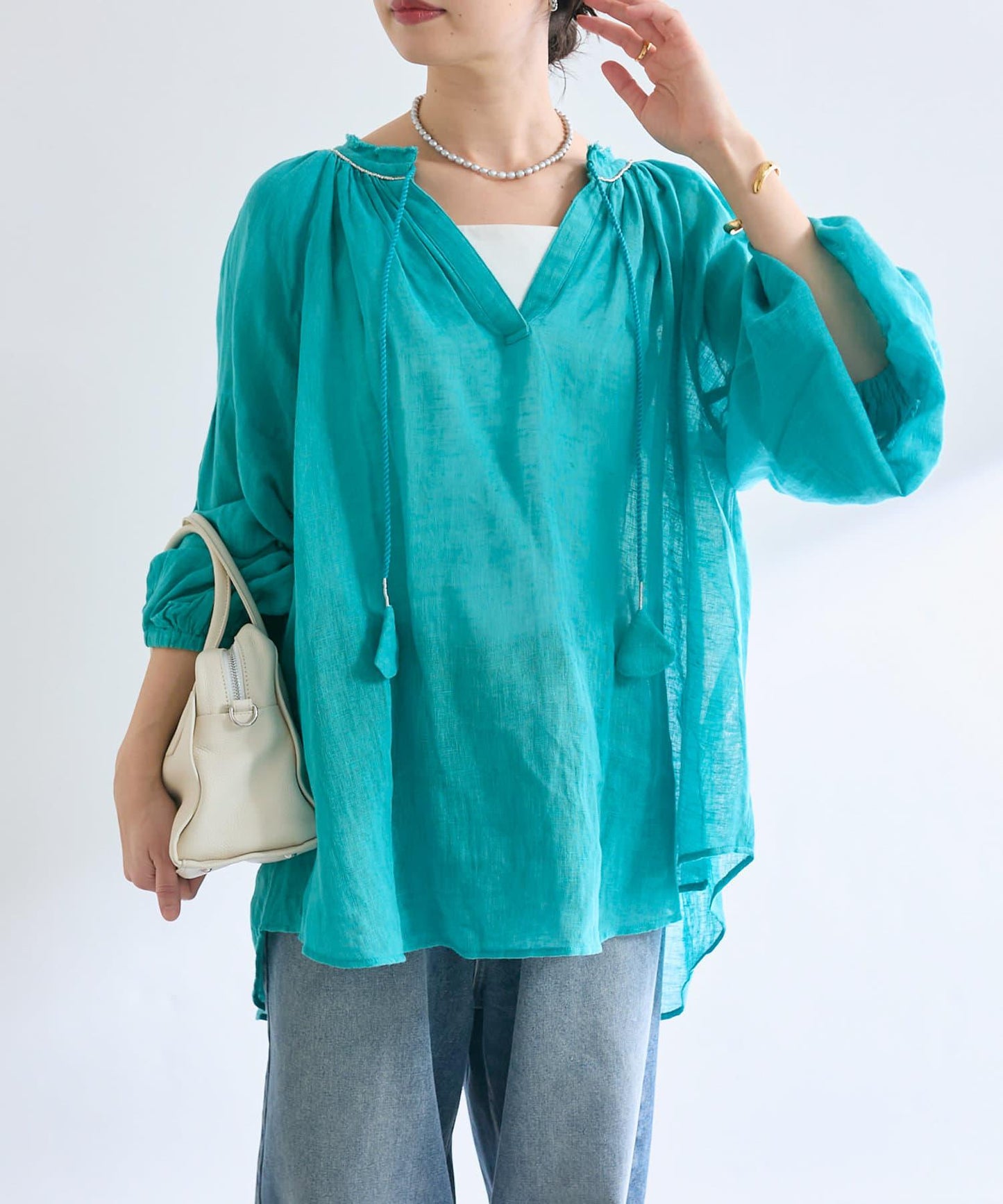 【à Nice (尼斯風)】珠片刺繡襯衫/5月下旬發貨預定
