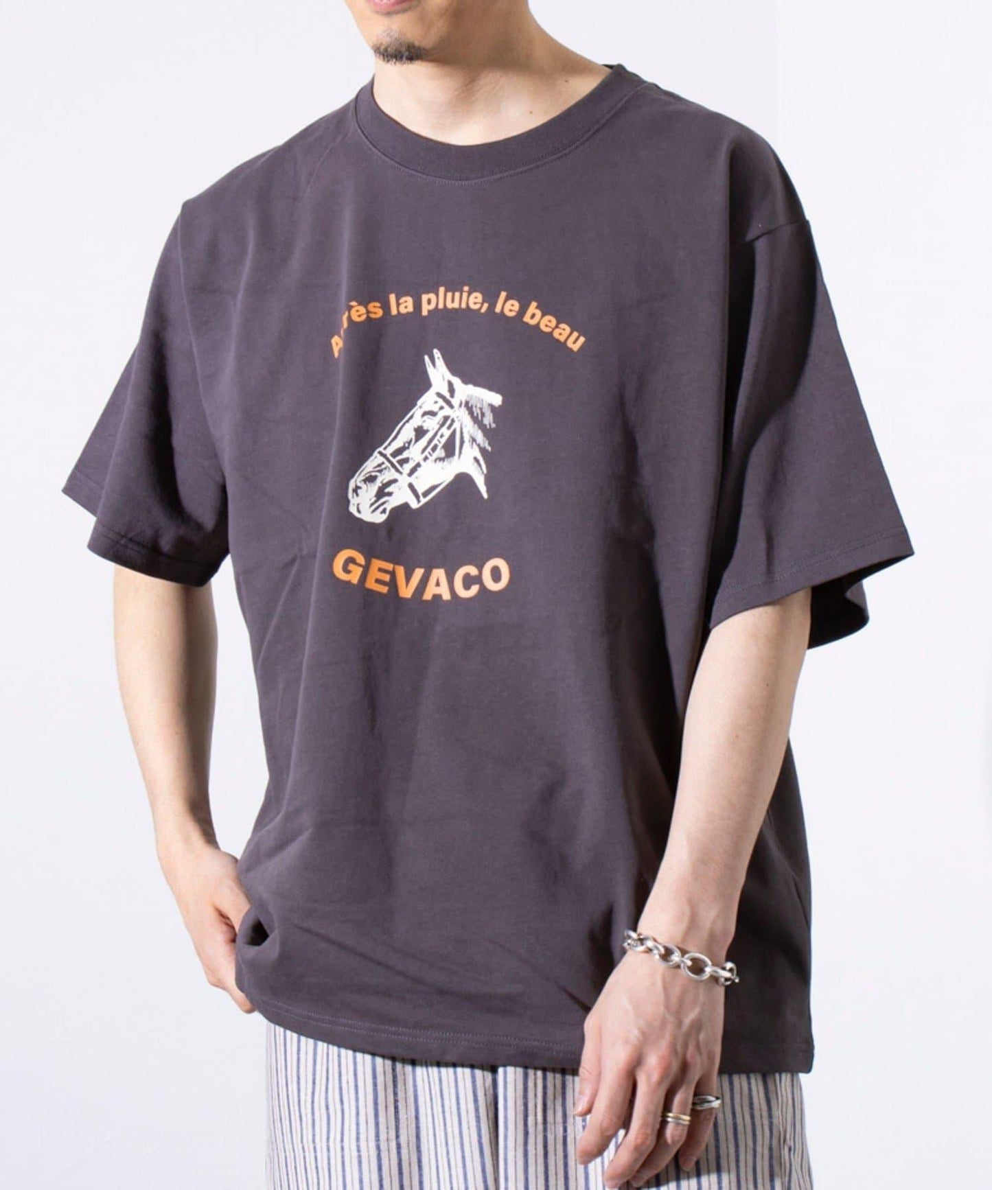 【GEVACO/ゲバコ】圖案 短袖印花 圓領T恤