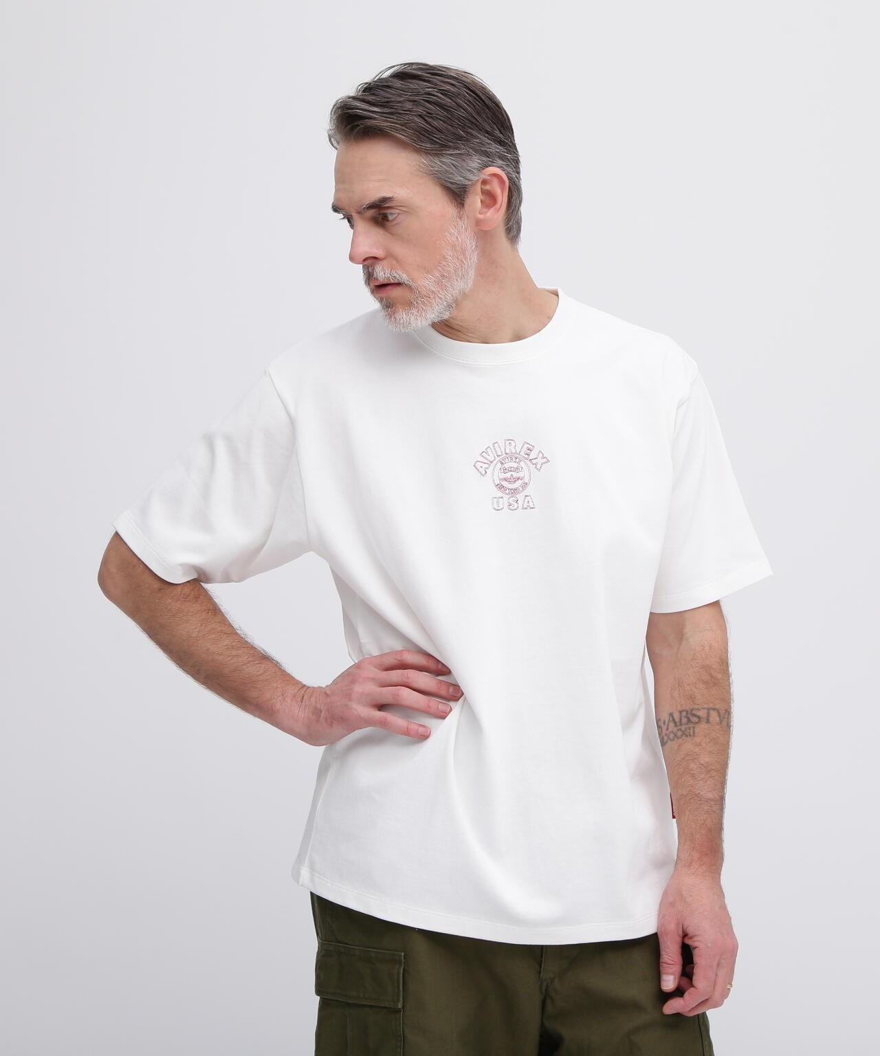 《&DEPOT限定》ONE POINT EMB T-SHIRT"VARSITY LOGO" / 單點刺繡 短袖T恤 街頭標誌