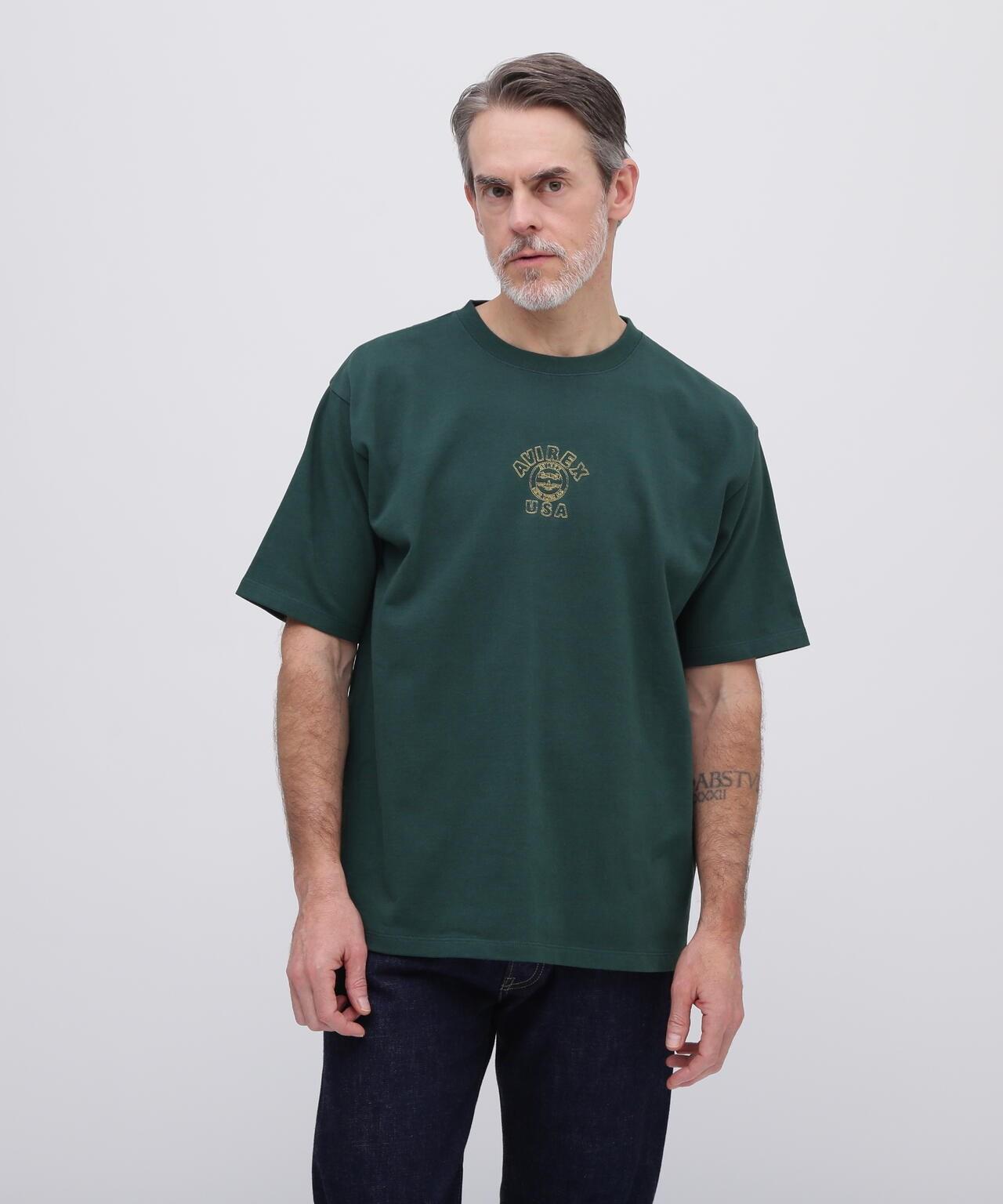 《&DEPOT限定》ONE POINT EMB T-SHIRT"VARSITY LOGO" / 單點刺繡 短袖T恤 街頭標誌