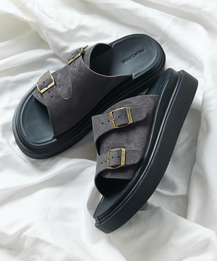 雙扣滑塊涼鞋 / 厚底平底鞋