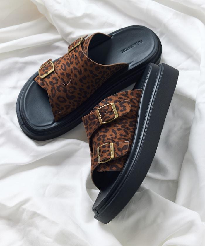 雙扣滑塊涼鞋 / 厚底平底鞋