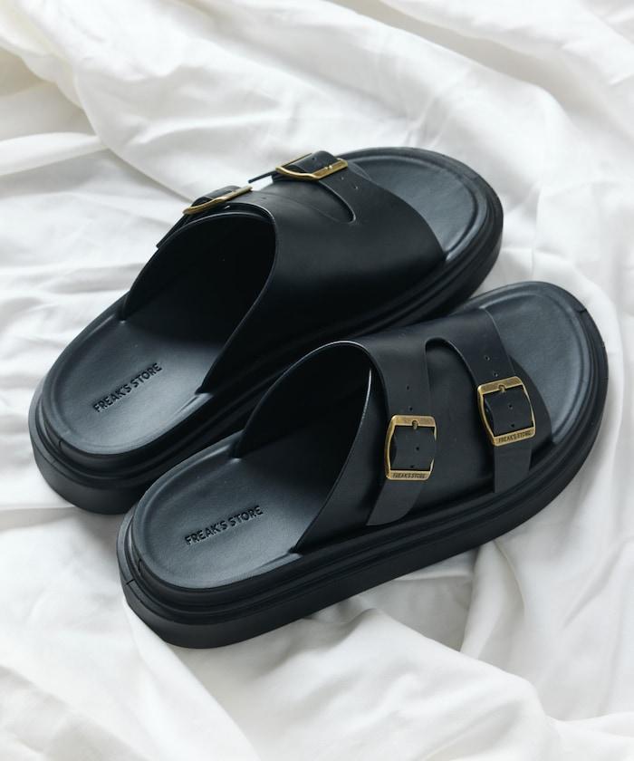 雙扣滑塊涼鞋 / 厚底平底鞋