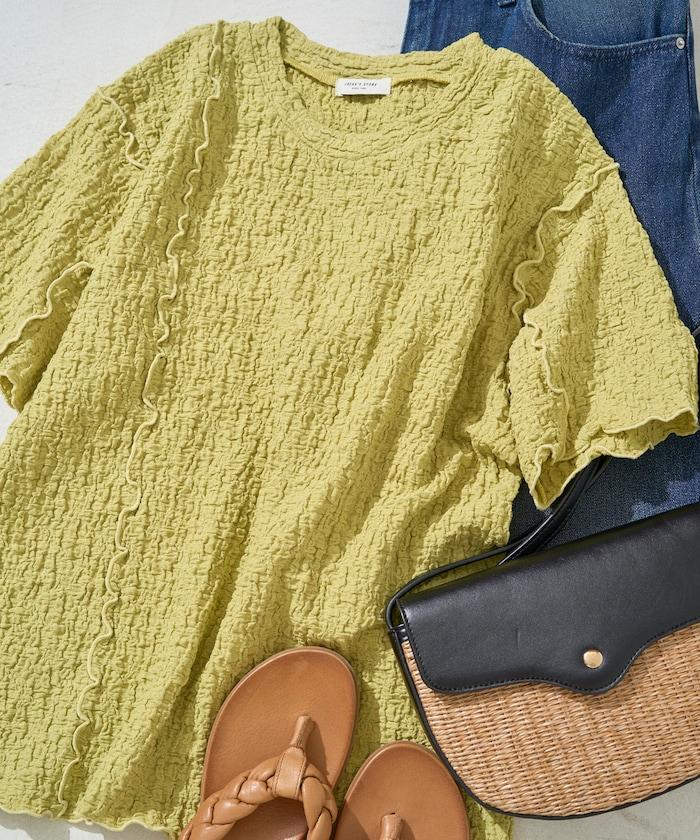 剪裁蓬鬆泡泡蜜瓜設計T恤