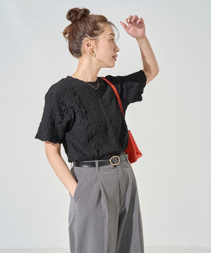 剪裁蓬鬆泡泡蜜瓜設計T恤