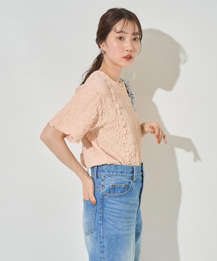 剪裁蓬鬆泡泡蜜瓜設計T恤