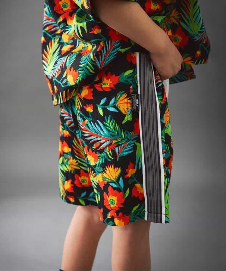 【B NEW JACK】側邊條紋印花褲 五分褲