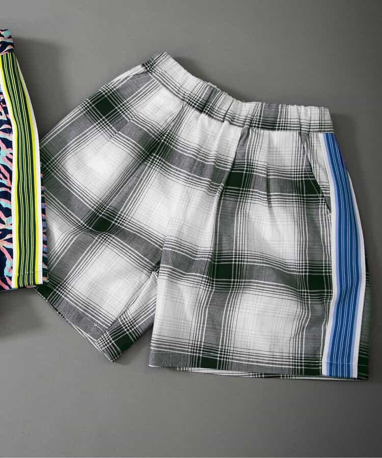 【B NEW JACK】側邊條紋印花褲 五分褲