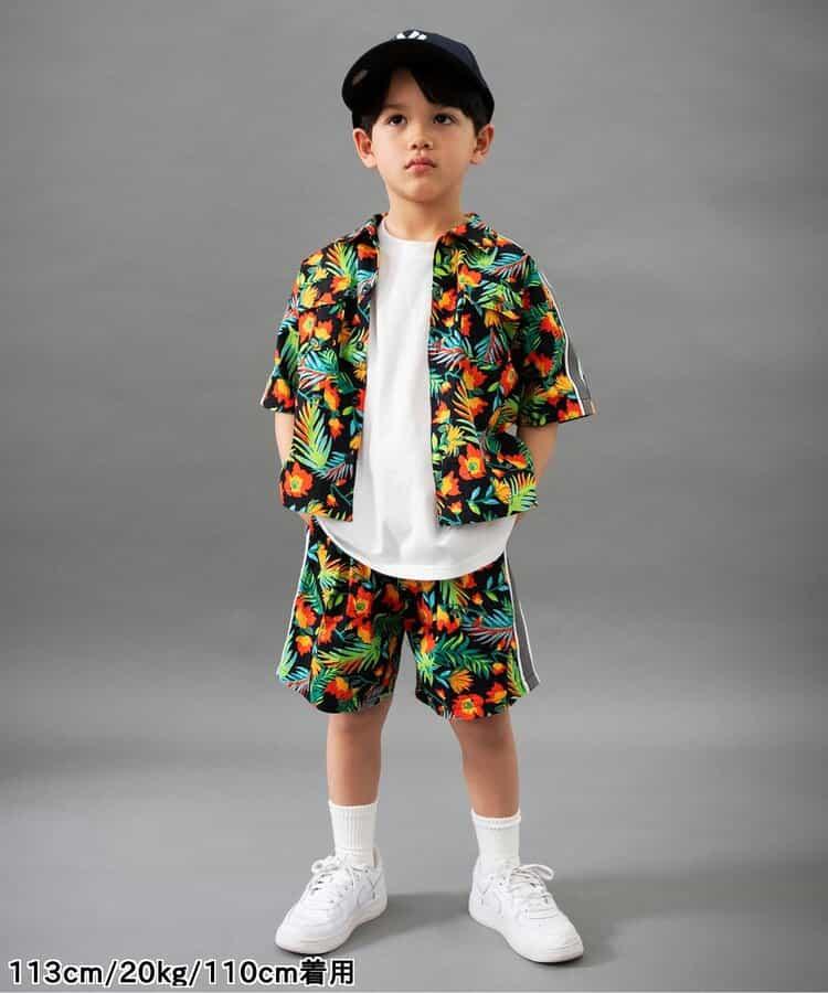 【B NEW JACK】側邊條紋印花褲 五分褲