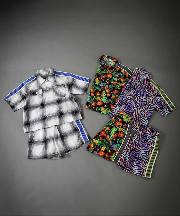 【B NEW JACK】側邊條紋印花褲 五分褲