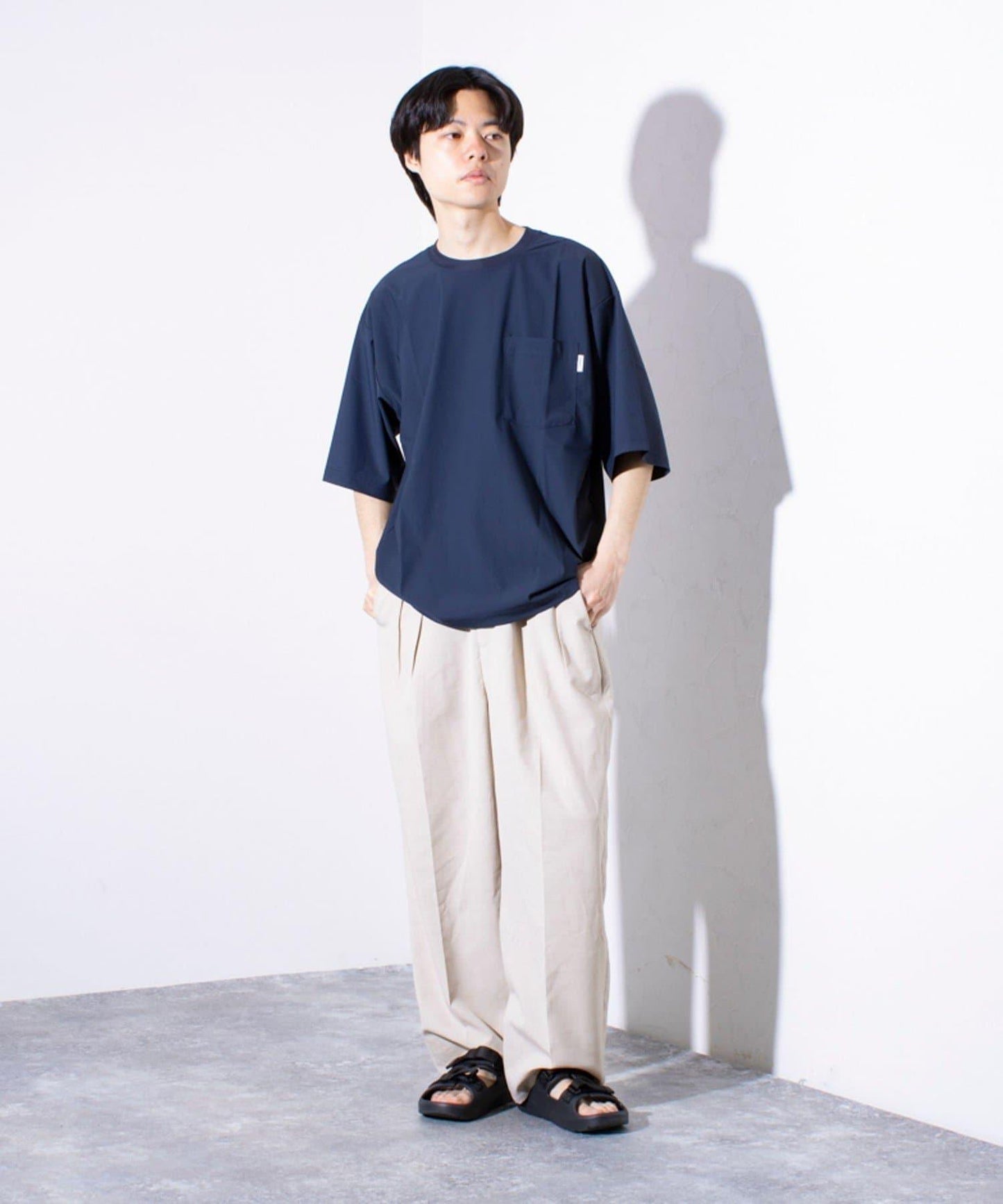 【GLOSTER】N/PU 接觸冷感 清涼超大T恤 口袋T