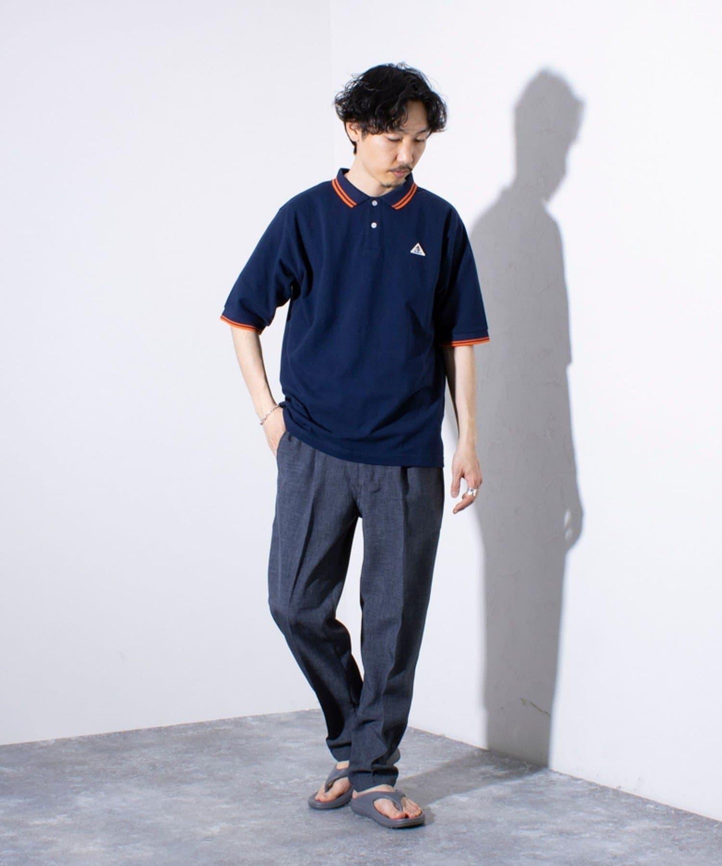 【GEVACO】一點小徽章 短袖條紋polo衫