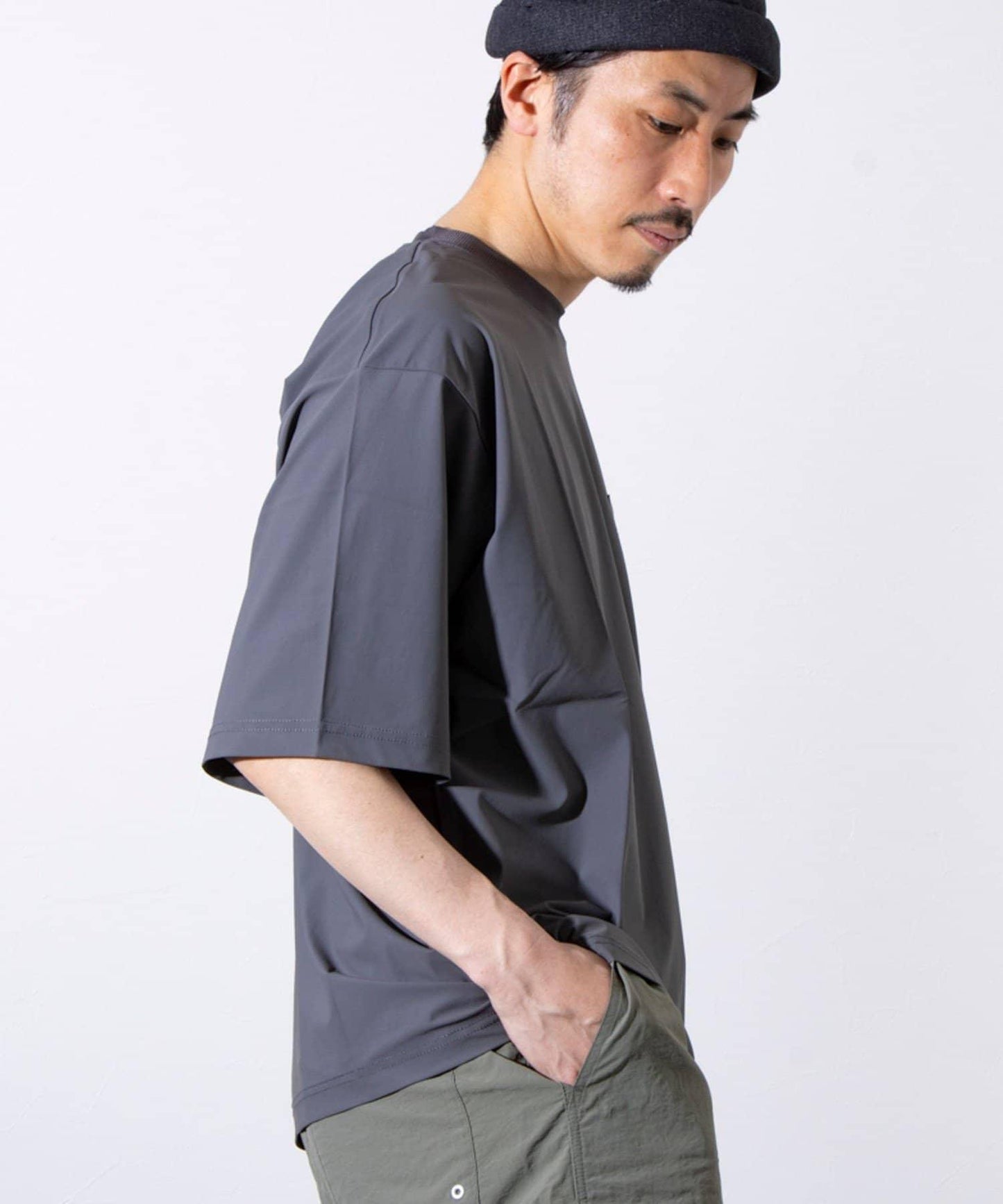 【GLOSTER】N/PU 接觸冷感 清涼超大T恤 口袋T