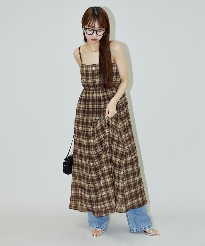 一點刺繡 柳葉 女士吊帶連衣裙 限定推出