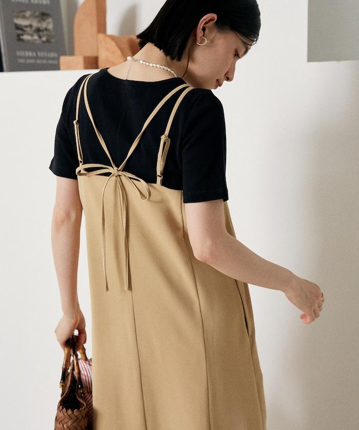 <接觸冷感/防紫外線>功能面料吊帶連衣裙