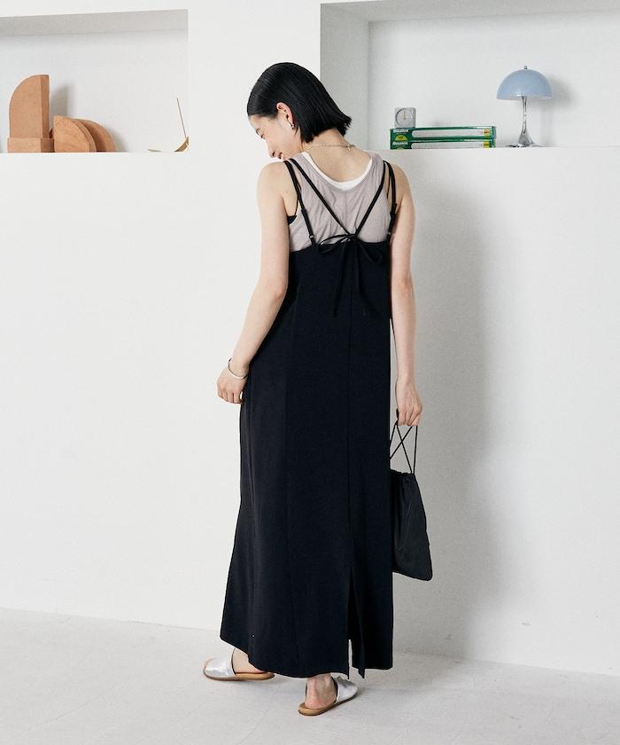 <接觸冷感/防紫外線>功能面料吊帶連衣裙