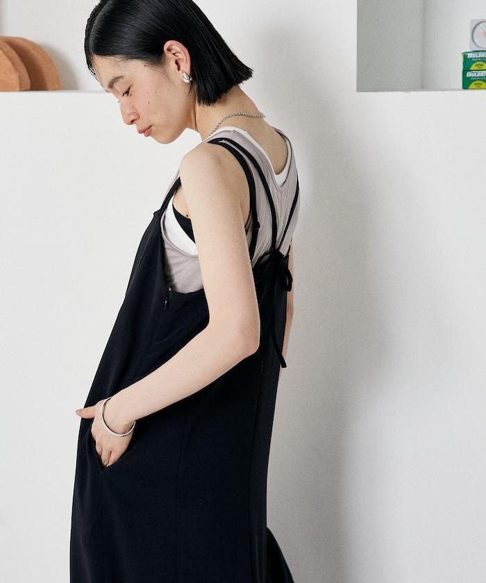 <接觸冷感/防紫外線>功能面料吊帶連衣裙