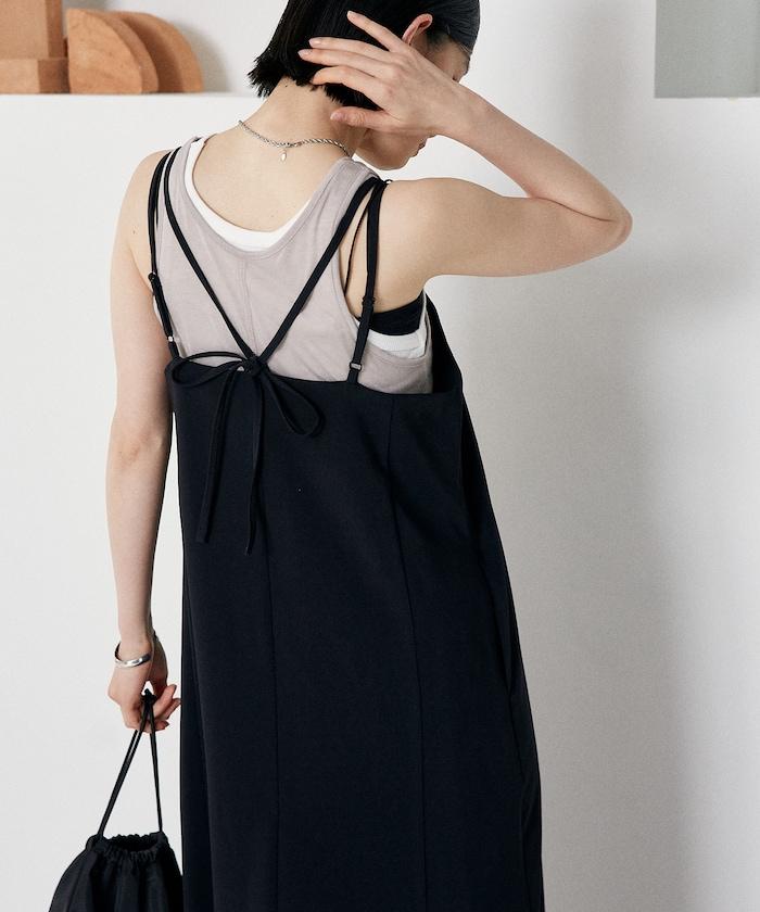 <接觸冷感/防紫外線>功能面料吊帶連衣裙