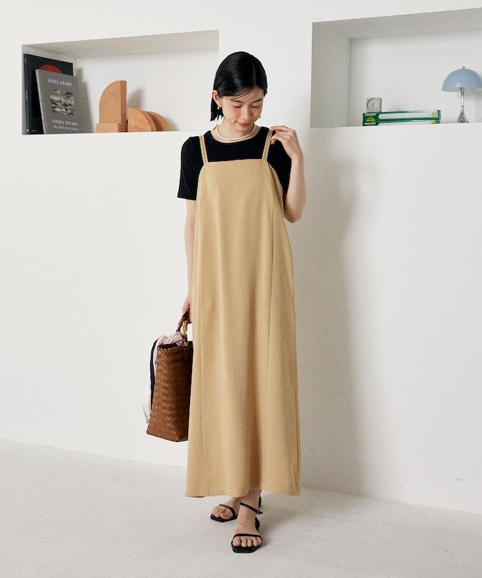 <接觸冷感/防紫外線>功能面料吊帶連衣裙