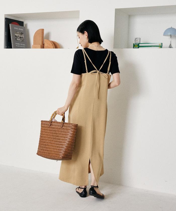 <接觸冷感/防紫外線>功能面料吊帶連衣裙