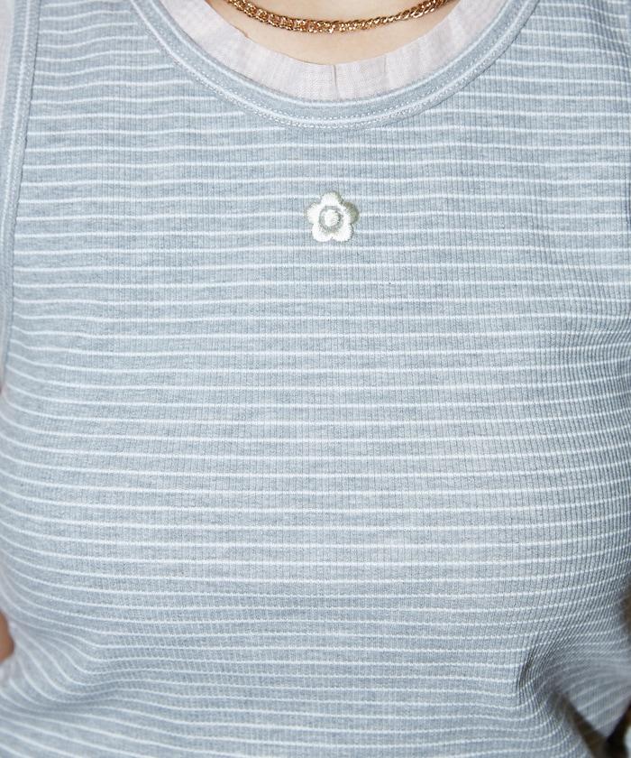 一點刺繡 剪裁拼接 坦克頂 約