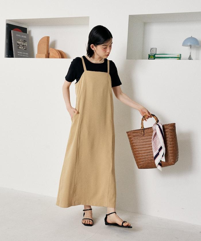 <接觸冷感/防紫外線>功能面料吊帶連衣裙