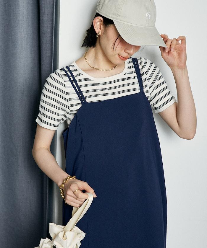 <接觸冷感/防紫外線>功能面料吊帶連衣裙