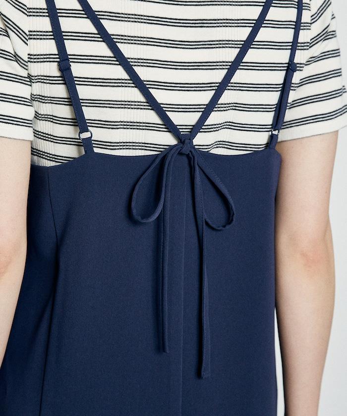 <接觸冷感/防紫外線>功能面料吊帶連衣裙