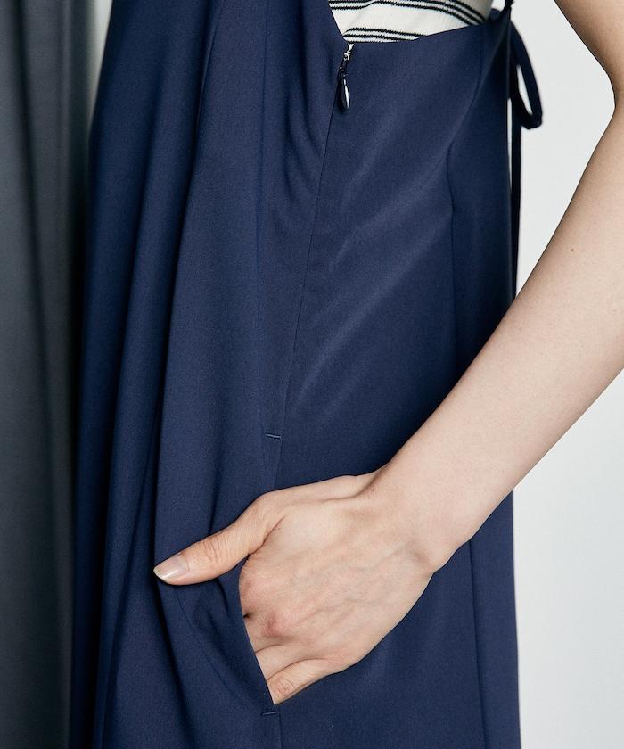 <接觸冷感/防紫外線>功能面料吊帶連衣裙