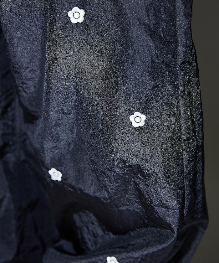 花朵圖案刺繡 尼龍褲