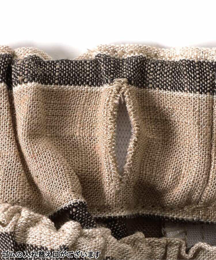 條紋折褶七分褲