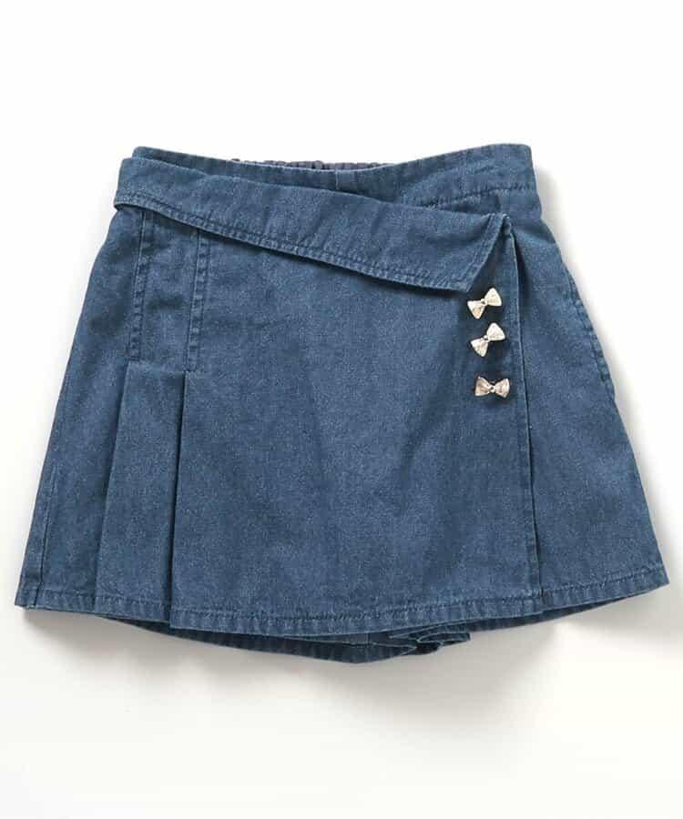 蝴蝶結·花形紐扣交叉式短褲