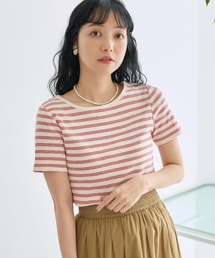 芭蕾領 隨機條紋T恤