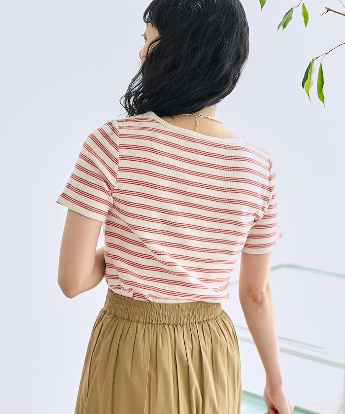 芭蕾領 隨機條紋T恤