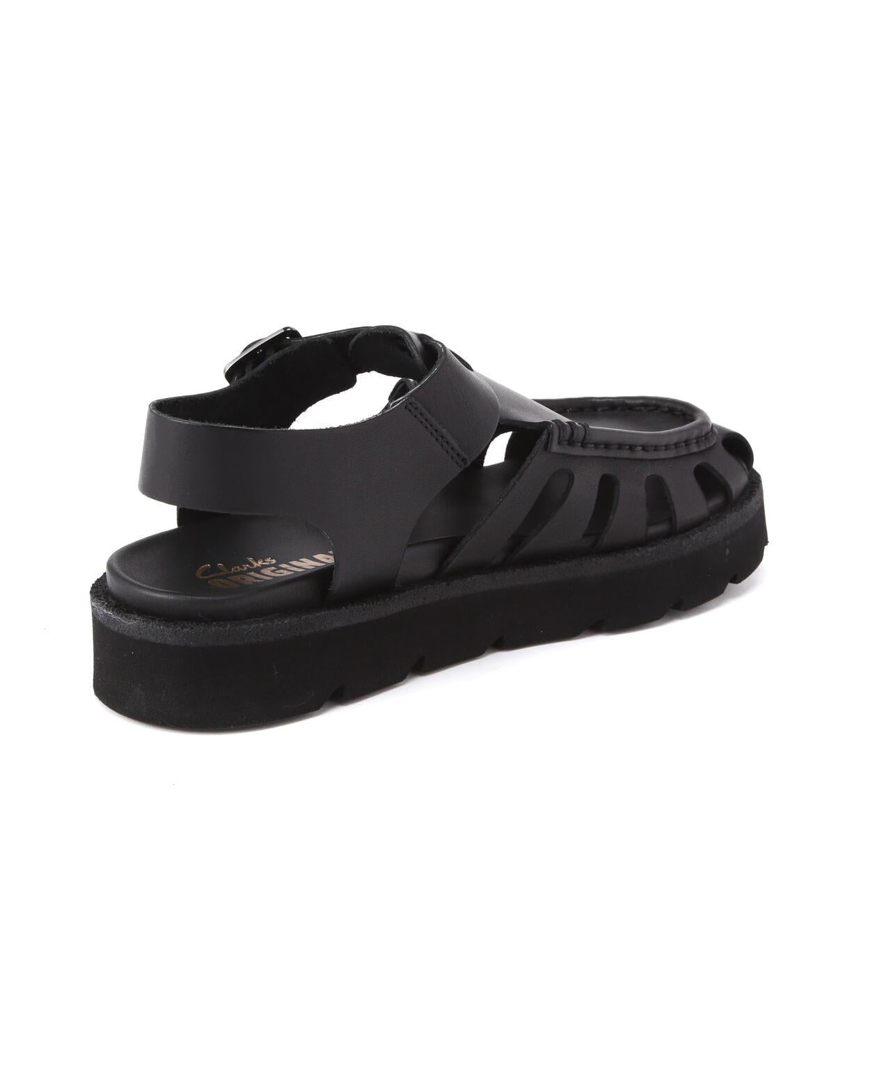 CLARKS/Clarks Meare Buckle 女士馬爾巴克爾(黑色皮革)