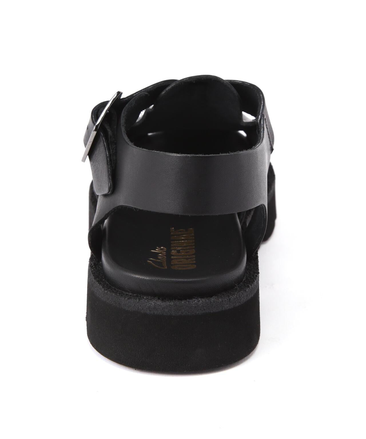 CLARKS/Clarks Meare Buckle 女士馬爾巴克爾(黑色皮革)