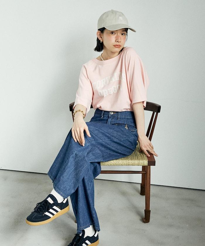 2way 平滑logo T恤/單肩印花T恤