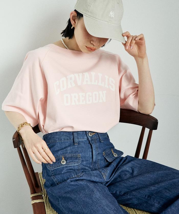 2way 平滑logo T恤/單肩印花T恤