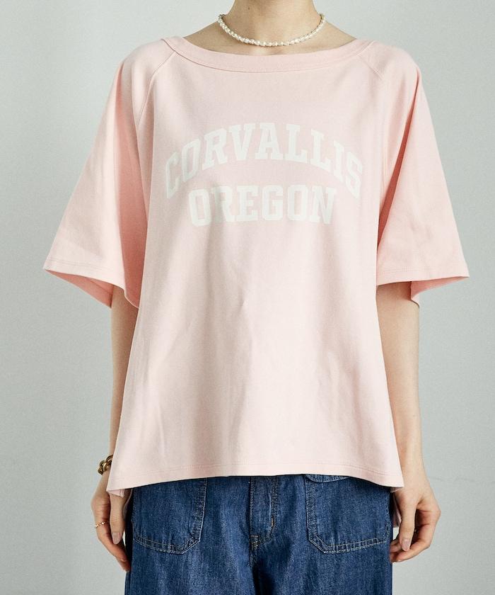 2way 平滑logo T恤/單肩印花T恤