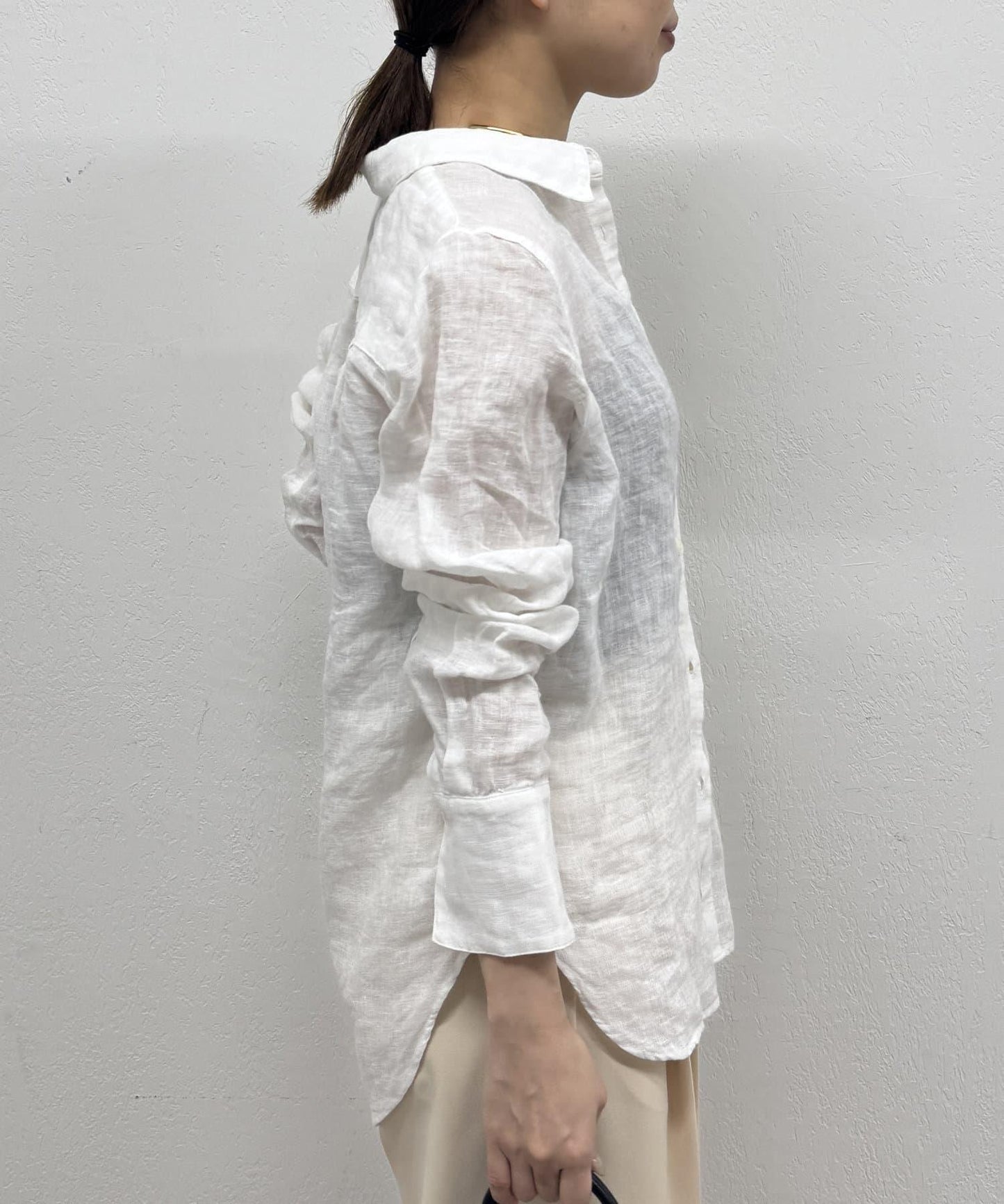 亞麻緊身襯衫