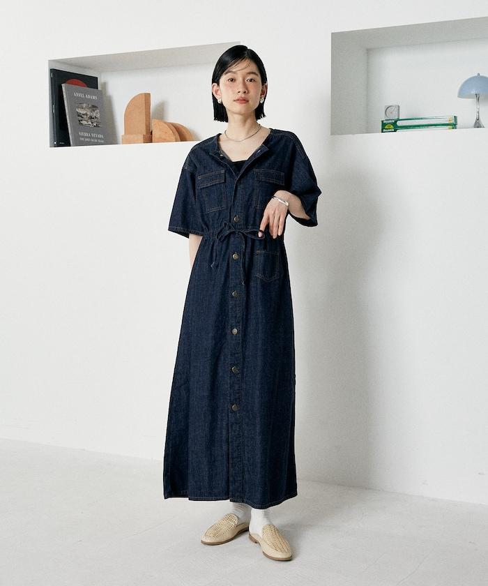聯名 牛仔襯衫連衣裙