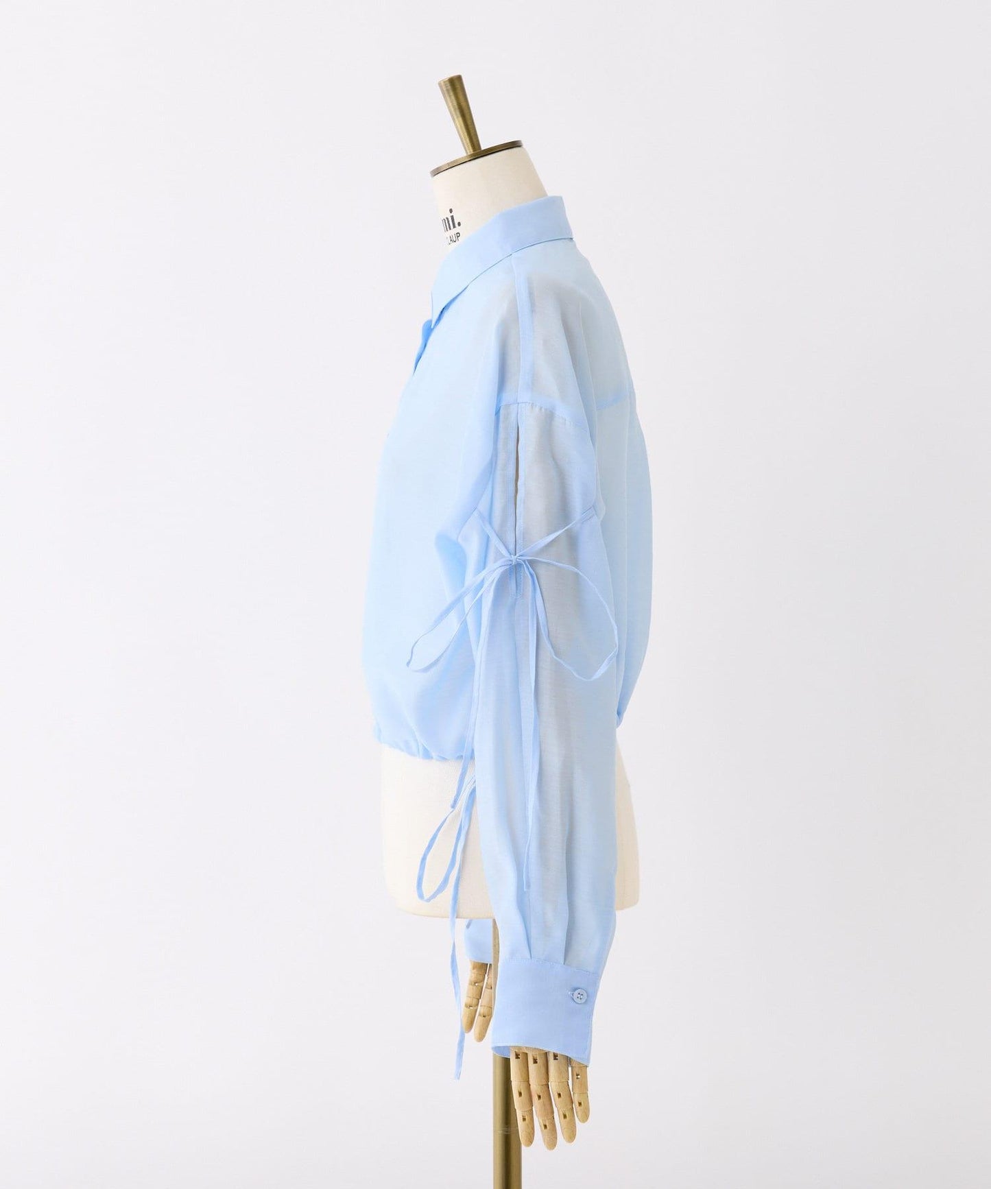 袖帶蝴蝶結透視襯衫