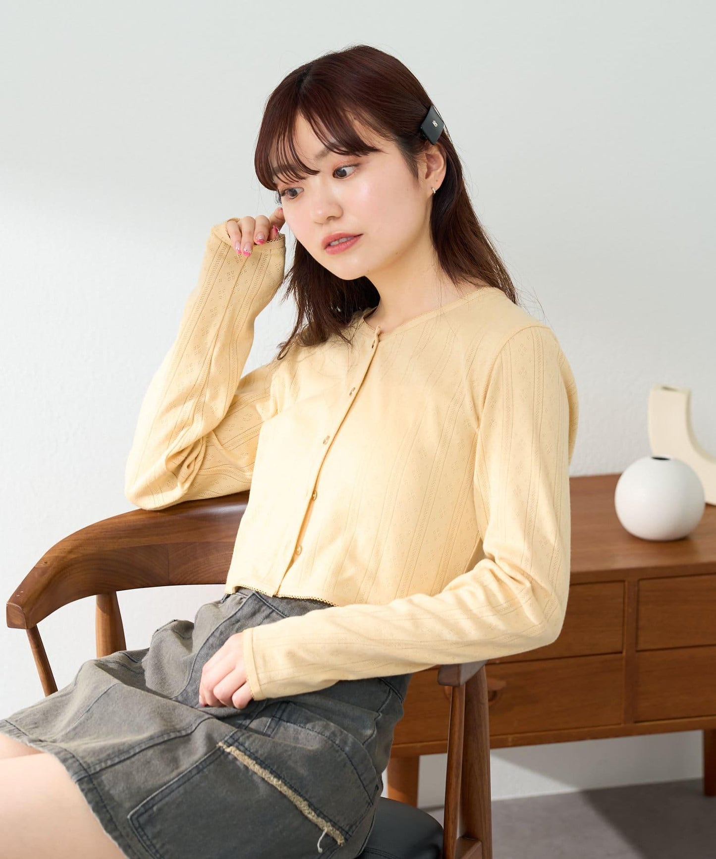棉質蕾絲小開衫