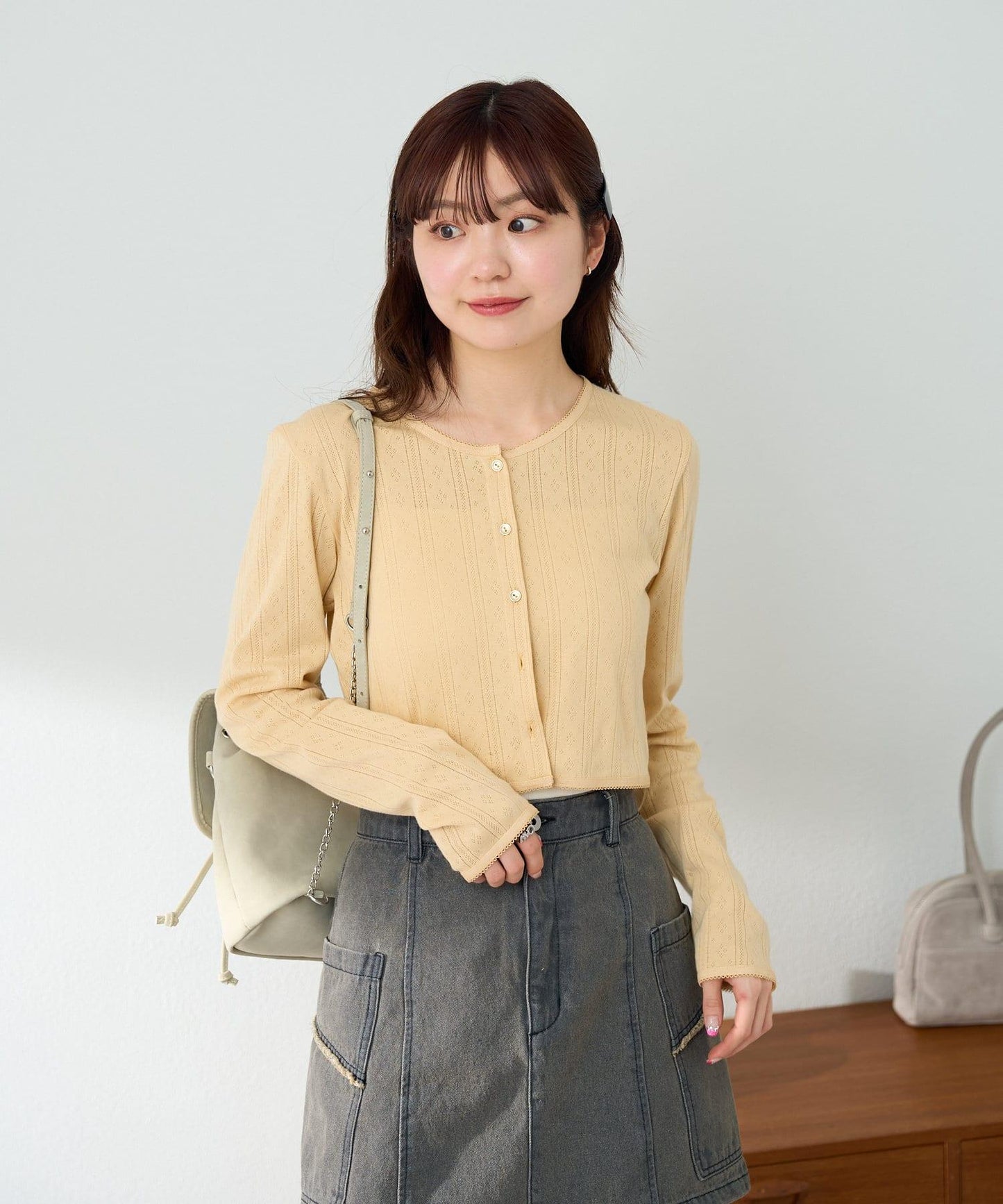 棉質蕾絲小開衫