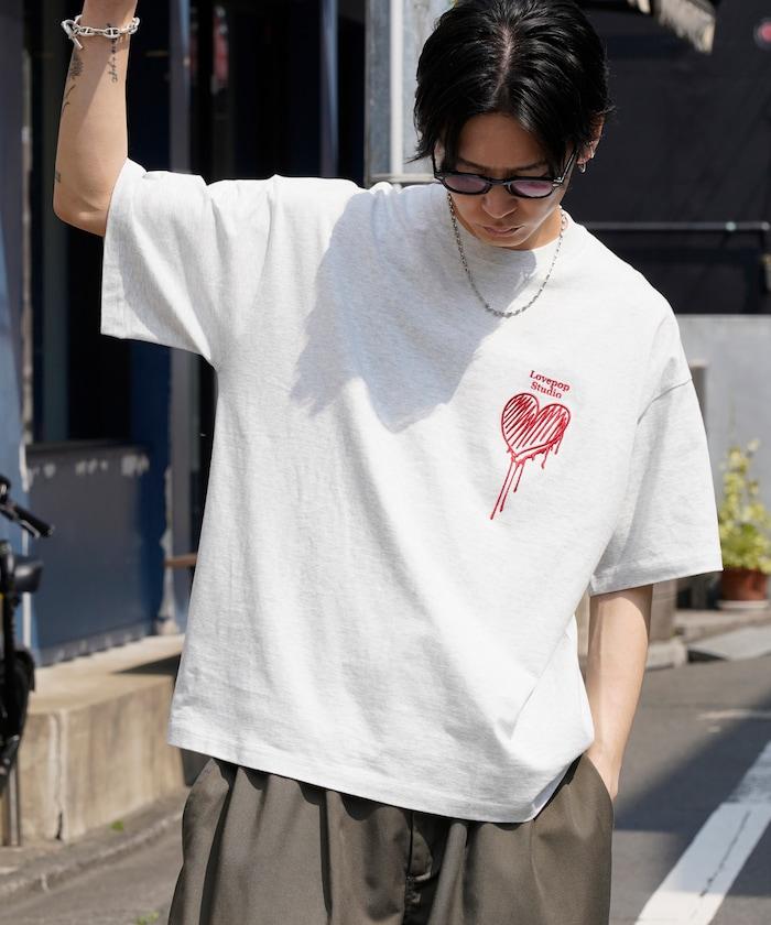 Lovepop studio 心形胸部標誌刺繡T恤