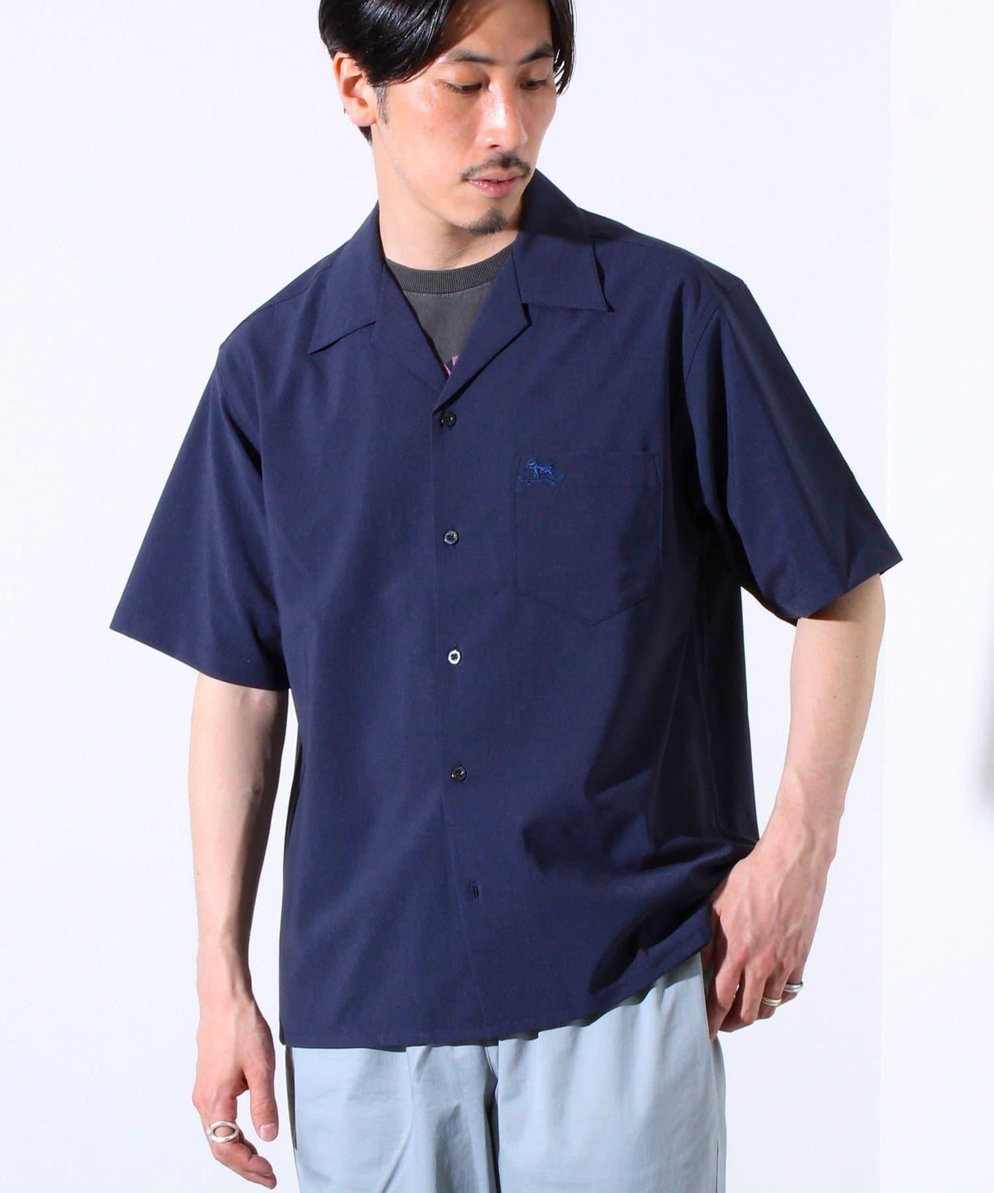 【GLOSTER】法國鬥牛犬刺繡 COOLMAX 開領襯衫